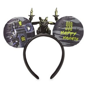 NWT DisneyParks Haunted Mansion 999 Haunts Glow In The Dark Ears Headband 🖤